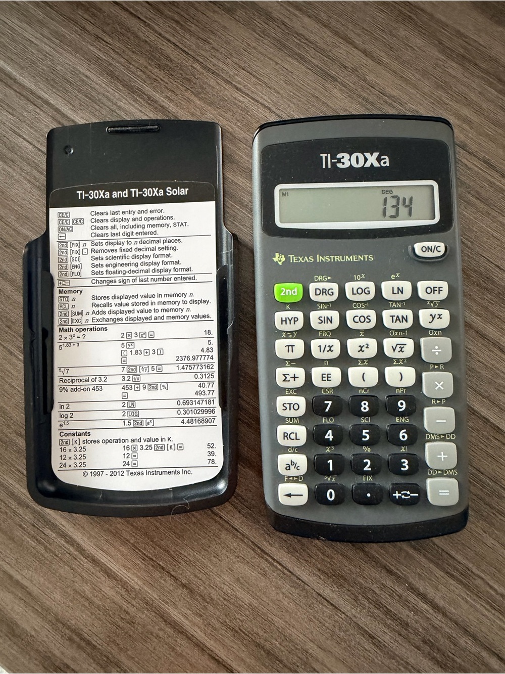 TEXAS INSTRUMENTS TI-30Xa Scientific Calculator - Black